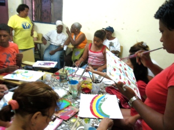Rio de Janeiro, 2012: This workshop included the participation of elders who told the history of the community to the younger generation. City of God, Rio de Janeiro