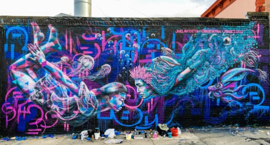 Queens, NY 2016: Collaboration with Chris Soria and Marc Evan for the Welling Court Mural Festival