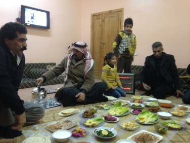 We were invited to an amazing meal at the home of a community leader in Za'atari Village.