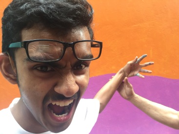 Prantik modeling for the demon in Kolkata