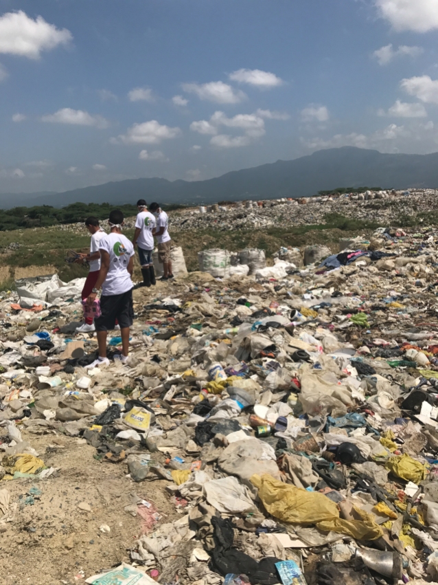 Visiting the Rafey trash dump to collect materials for our sculpture